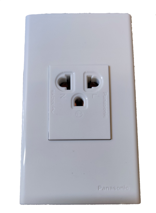 Panasonic white wall plate with 250V quick connect electrical socket flush mount three pin outlet