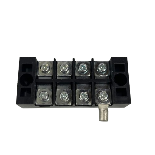 Grippes 25A 4 Pairs Terminal Block 600V black screw terminal block with metal busbar and mounting holes