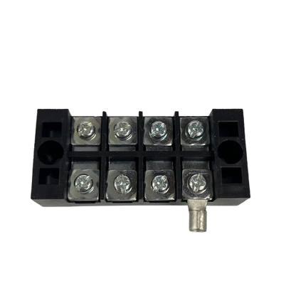 Grippes 25A 4 Pairs Terminal Block 600V black screw terminal block with metal busbar and mounting holes