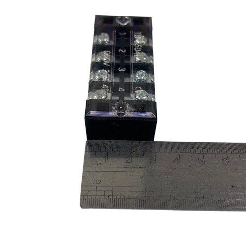 Grippes 25A 4 Pairs Terminal Block 600V clear plastic 8 screw terminal with mounting hole and ruler