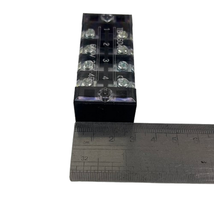 Grippes 25A 4 Pairs Terminal Block 600V clear plastic 8 screw terminal with mounting hole and ruler