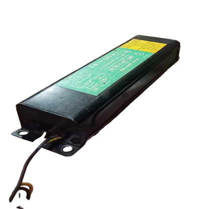 Universal 2x40W Rapid Start Ballast 118V electrical component with wiring and mounting holes