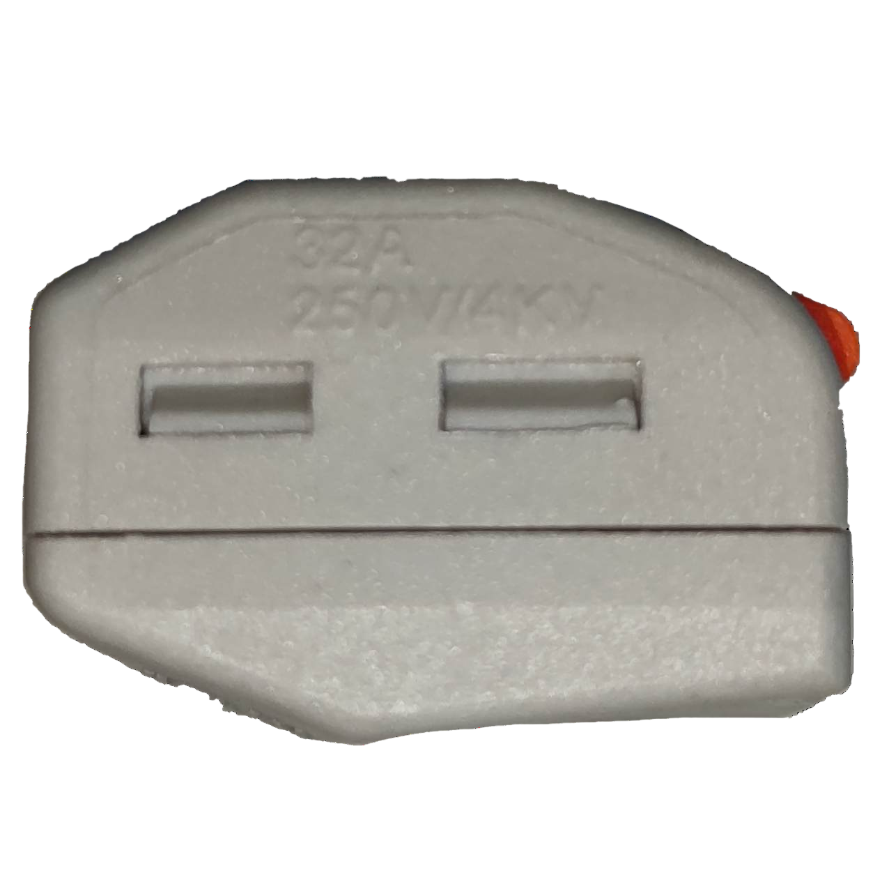 32A 250V electrical connector in white plastic casing for electrical circuitry parts