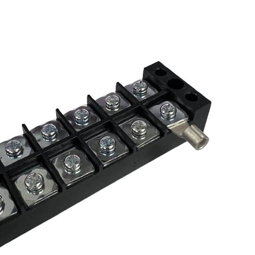 Grippes 45A 12Pairs Terminal Block 600V black screw terminal strip with metal screws and busbar