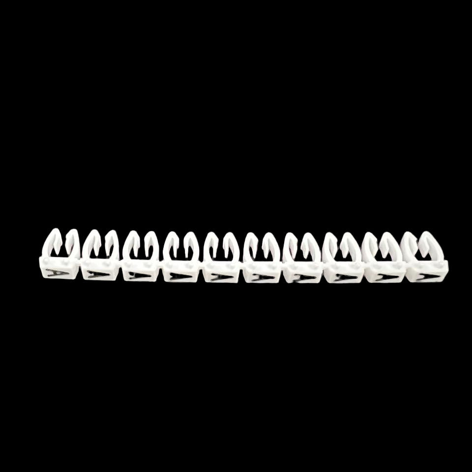 Grippes white adhesive cable clips and alphabet cable markers 260pcs for organizing wires and cords