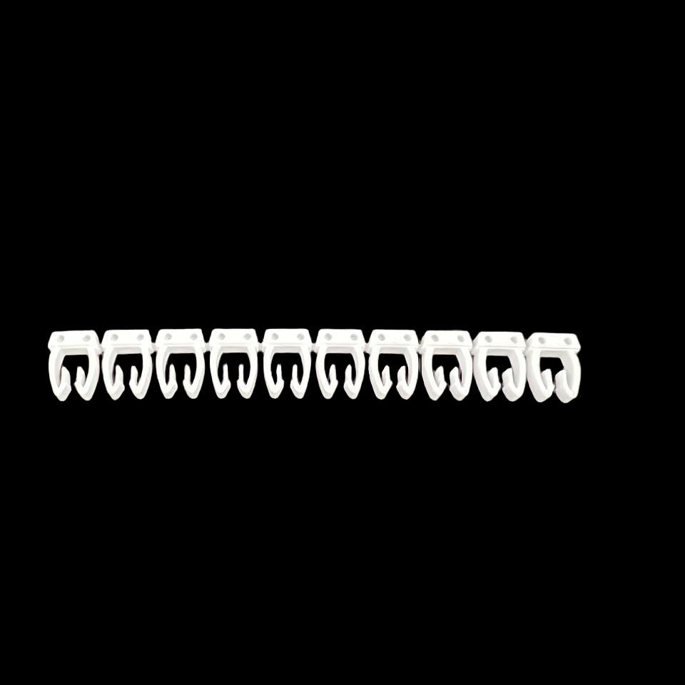 Grippes alphabet cable markers 260pcs white plastic cable ID clips in a row for organized wiring