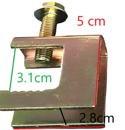 Electx beam clamp for electrical conduit zinc plated C clamp with threaded bolt and size markings
