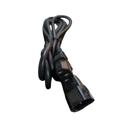 Black C13 to C14 AC power cord coiled cable for computers servers and power supplies