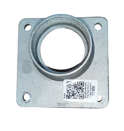 industrial meter hub 1.5 inch threaded square metal conduit hub with four mounting holes QR code label made in China