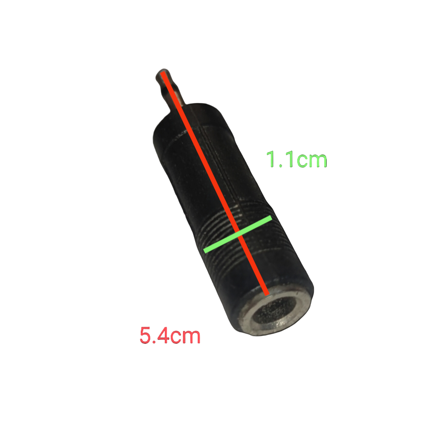 Mono Plug to PL-55 Adaptor black cylindrical microphone adapter 5.4cm long 1.1cm diameter from China