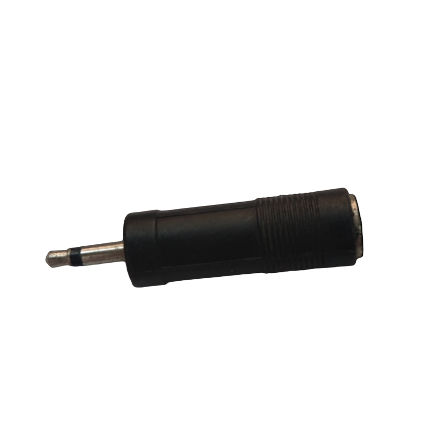 Mono Plug to PL-55 Adaptor black plastic microphone accessory with ribbed grip and metal contacts