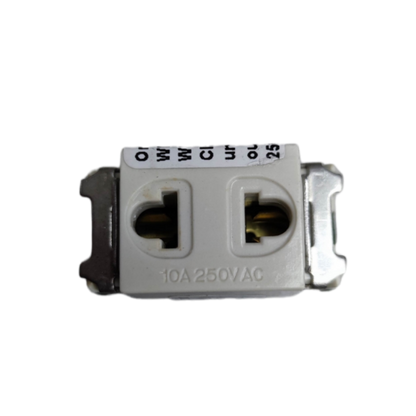 Omni Universal Outlet 10A 250V Classic Series white electrical power point with dual sockets