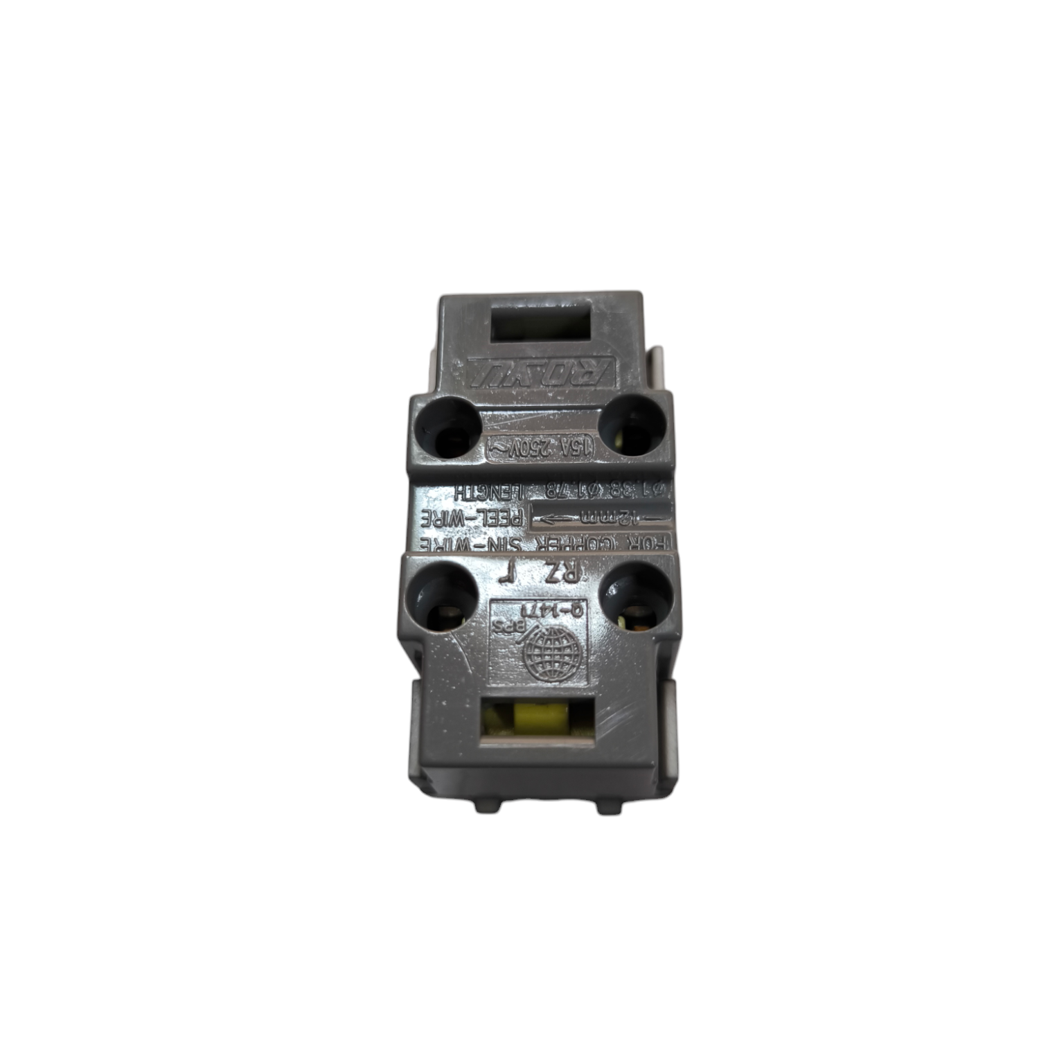 Royu Universal Outlet 15A 250V Plano Series power point component in gray plastic