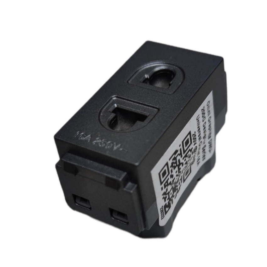 Omni Universal Outlet 16A 250V with dual socket design for versatile power connections