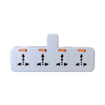 Omni 4 gang universal outlet 10A 250V power strip with multiple ports for versatile device connectivity