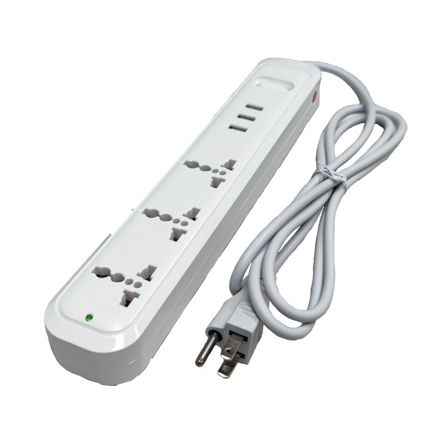 Omni universal outlet power strip with USB for convenient charging and multiple device connections