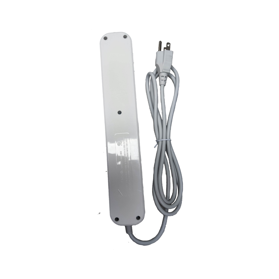 Omni universal outlet power strip with USB featuring multiple outlets and a durable design