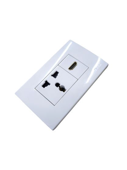T&J universal outlet with HDMI port for easy connectivity and charging options
