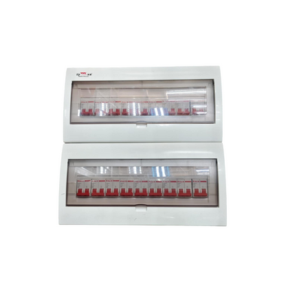 Koten Himel ZY dual row distribution panel with red circuit breakers and panel board 50A 2 pole miniature circuit breaker