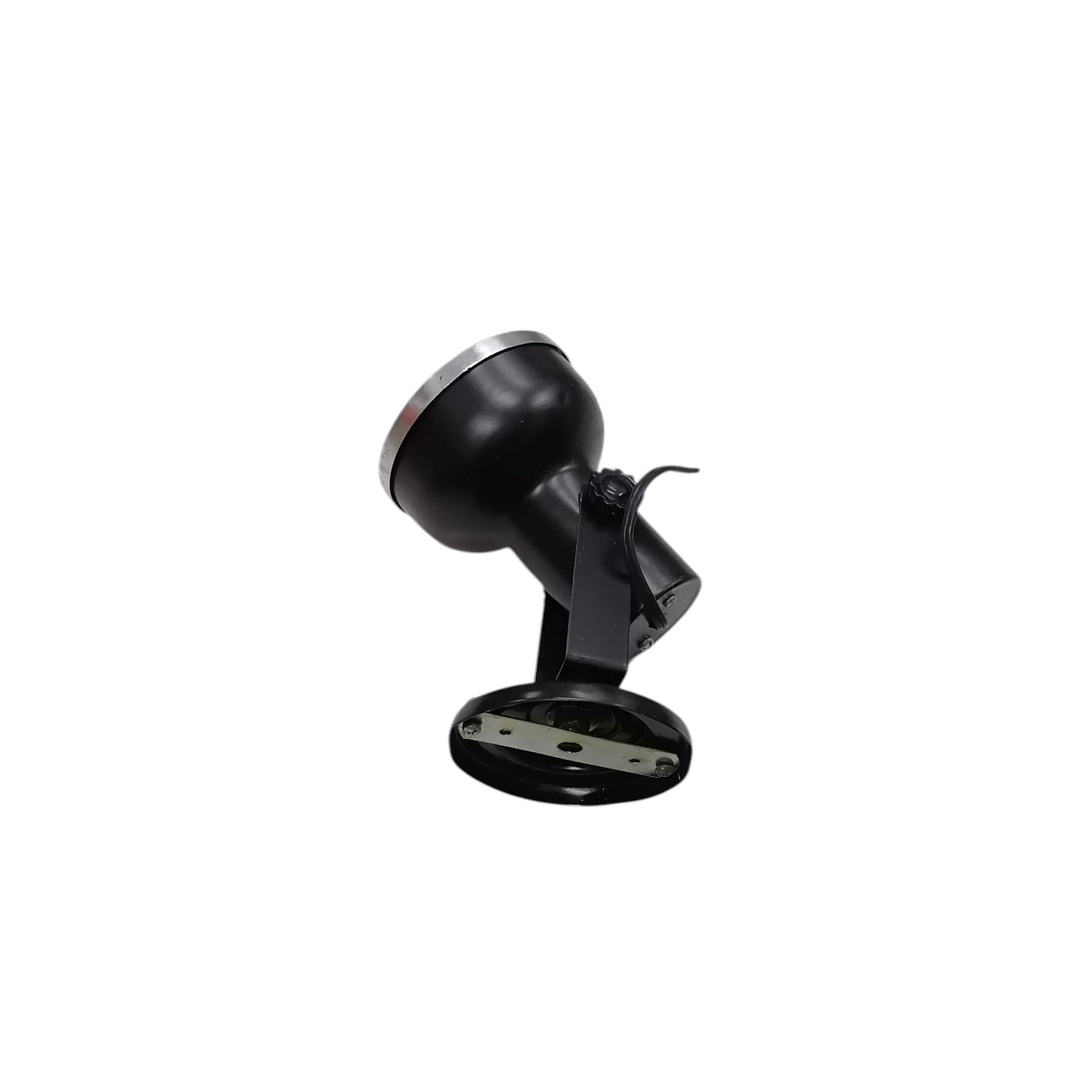 Black adjustable Spot Light Holder with Reflector E27 with swivel mount and round base for wall or ceiling lighting