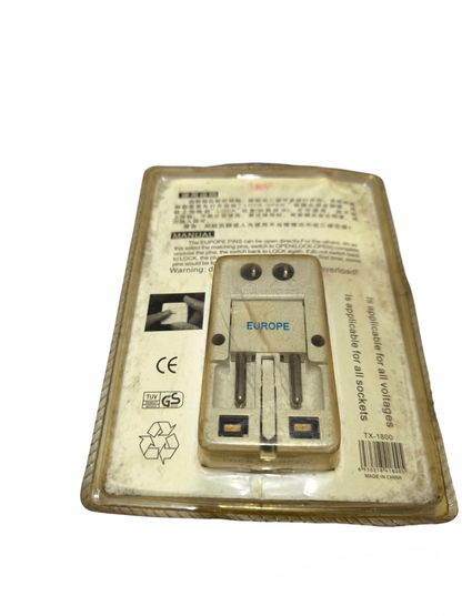 Travel Adaptor Converter 10A 250V from China packaged for Europe sockets use