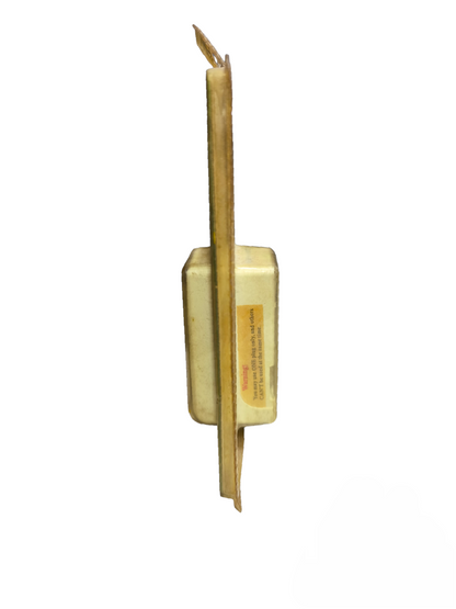 Side view of a China made Travel Adaptor Converter 10A 250V with beige plastic casing