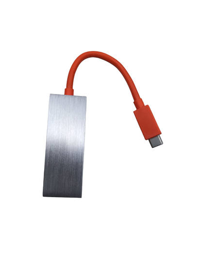 USB-C to HDMI Adapter 720P with silver metal hub and short red cable from China vendor