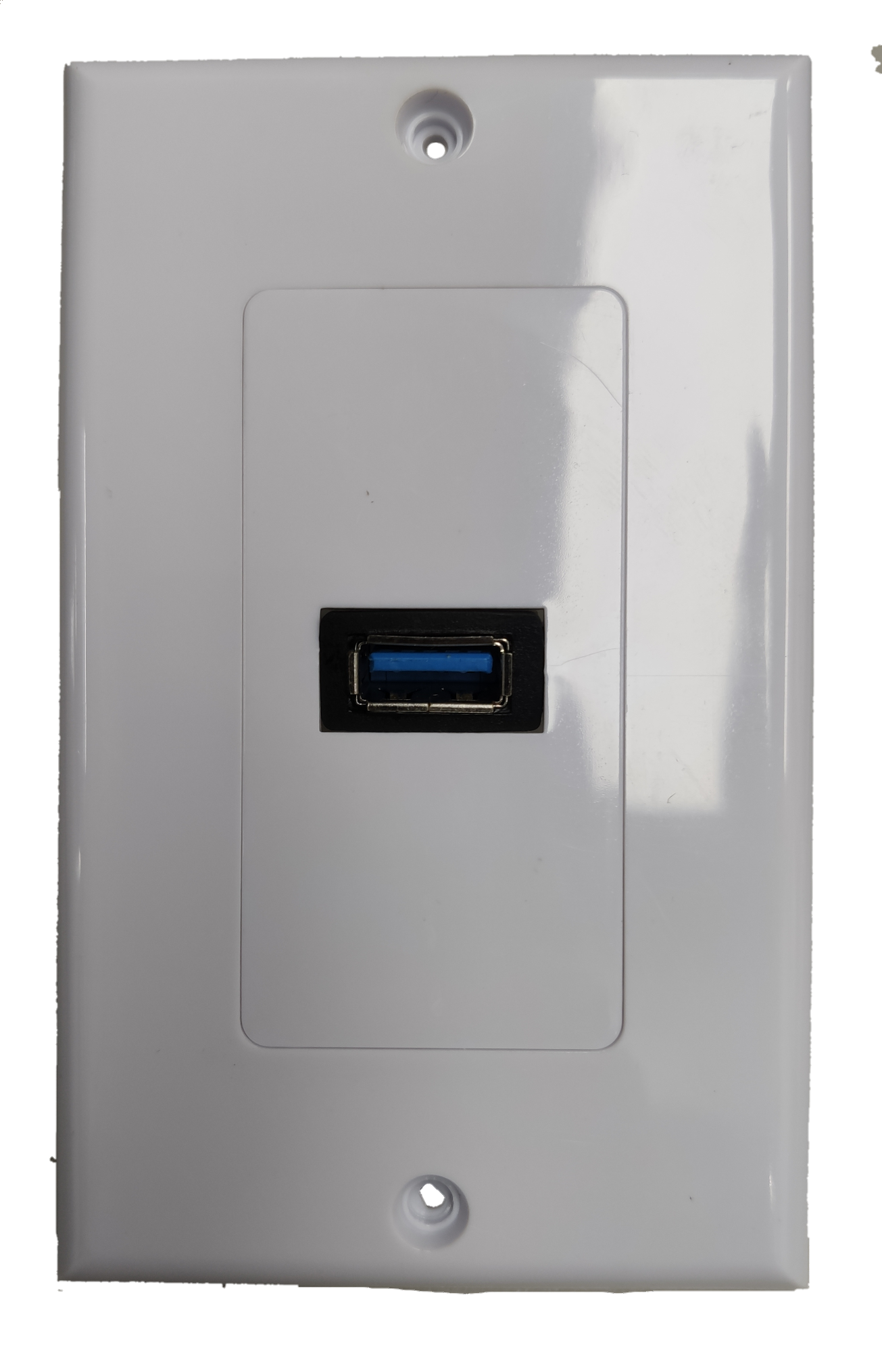 Grippes USB Outlet 1 Gang Wall type white electrical wall plate with single USB port