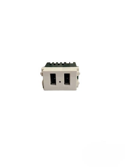 Royu USB Outlet 2 Port 1 Device Wide Series white power outlet with dual USB ports