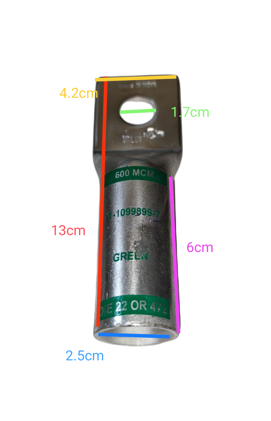 Utilux 300mm Wire Size 1-1099899-7 Terminal Lugs metal electrical connector with green labeling