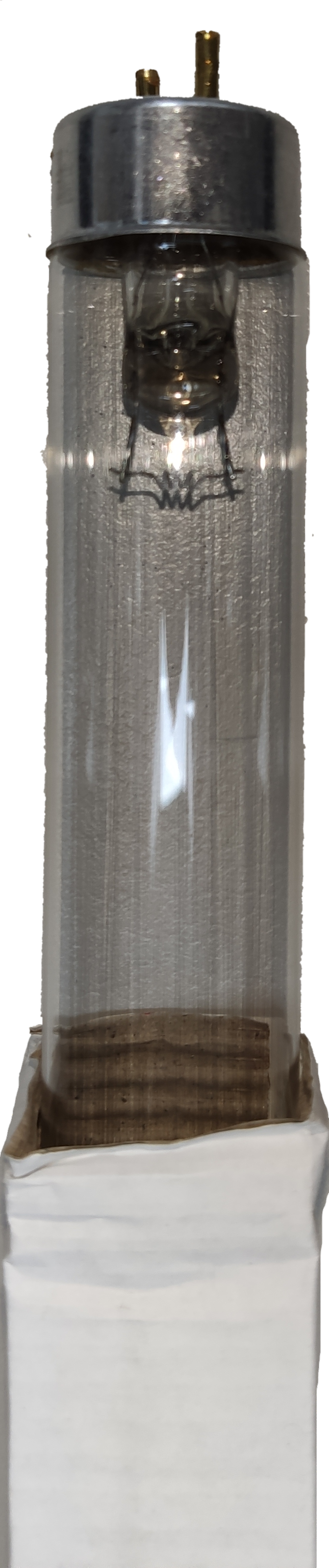 UV-C 18W T-8 Fluorescent Tube with clear glass and metal end cap from China