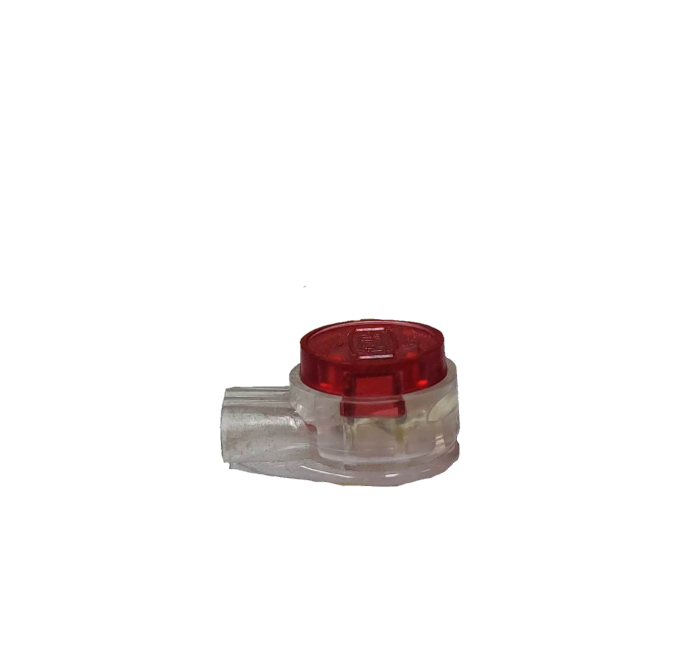 UY Connector Electrical Wire with transparent body and red cap for secure electrical connections