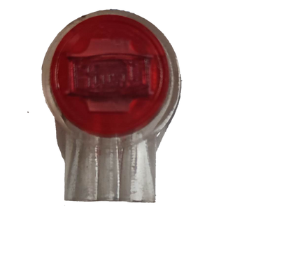 Close-up of UY Connector Electrical Wire with red and transparent casing used in electrical circuitry