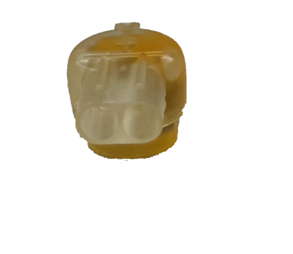 Close-up of a yellow UY Connector Electrical Wire used in electrical circuitry and parts