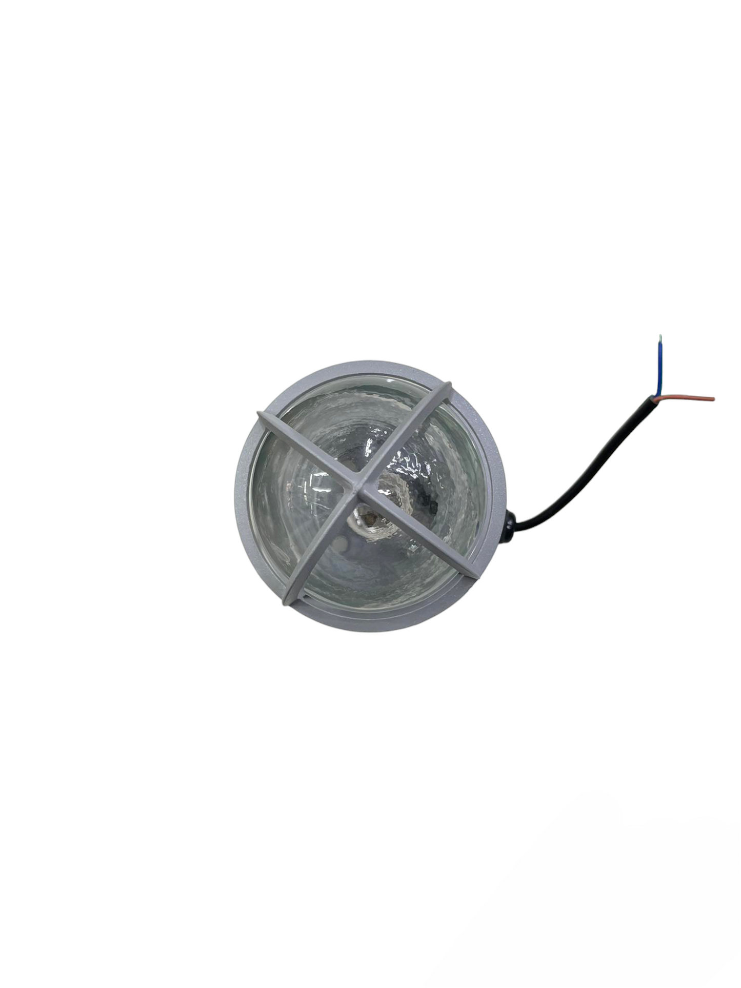 Globe Vapor Lamp Glass Clear E27 60W 220V lighting installation accessory with protective metal cross frame