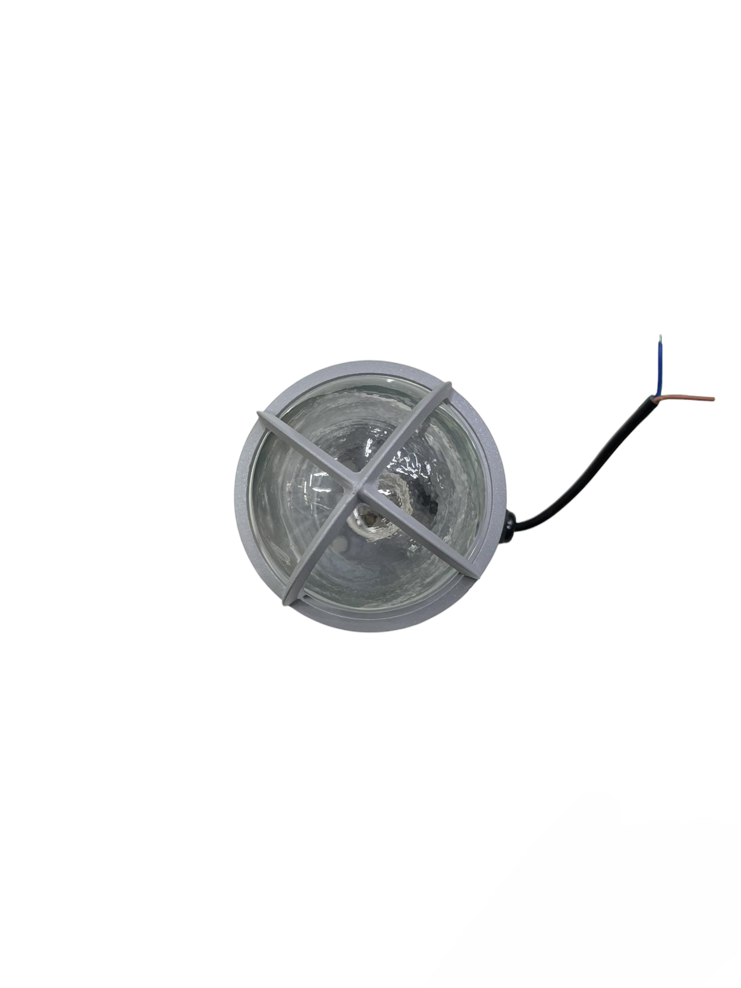 Globe Vapor Lamp Glass Clear E27 60W 220V lighting installation accessory with protective metal cross frame