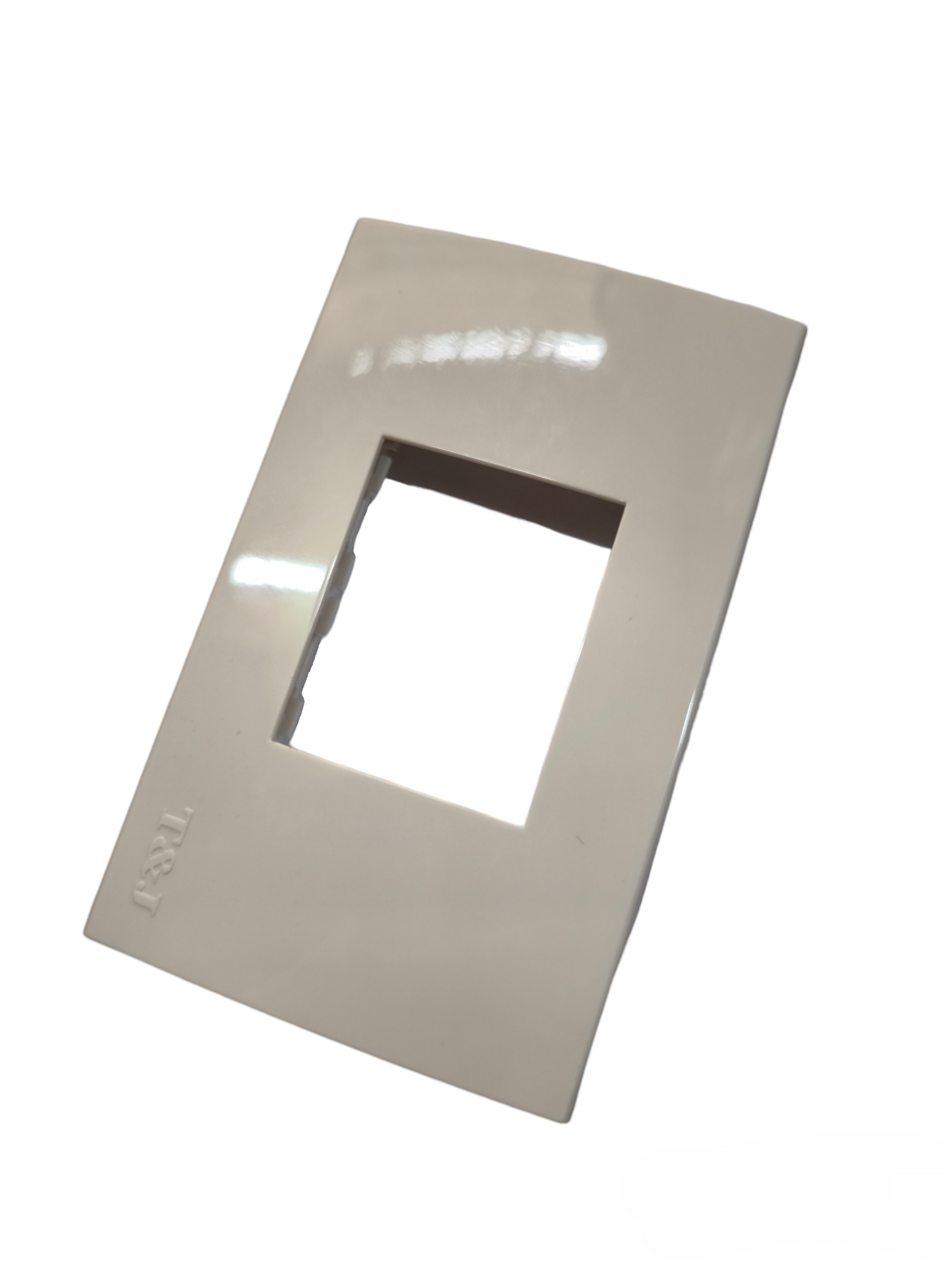 T&J 1 Gang Center Device Plate Cover in white for power points switches and plugs