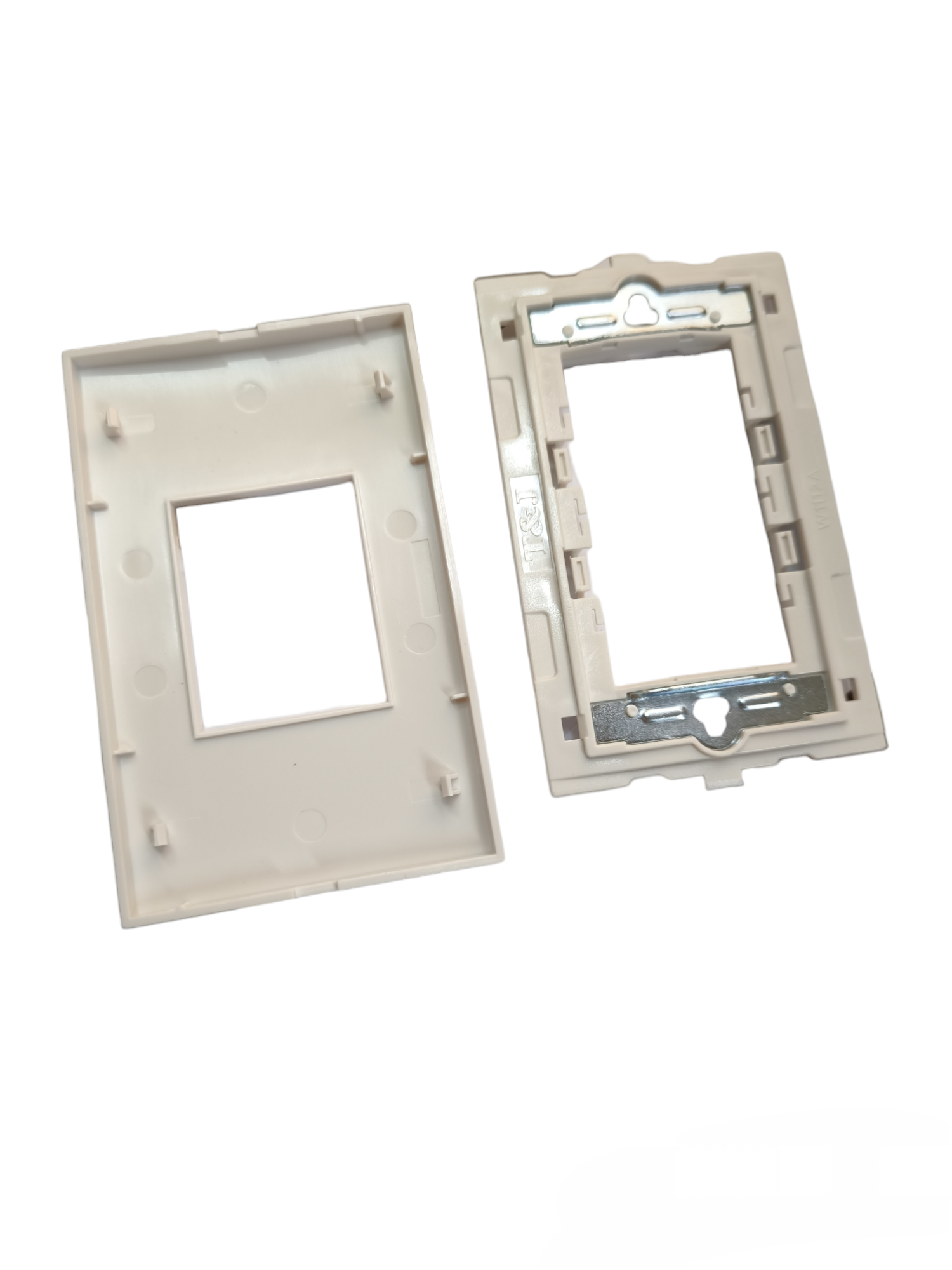 T&J 1 Gang Center Device Plate Cover with mounting frame for power points and switches