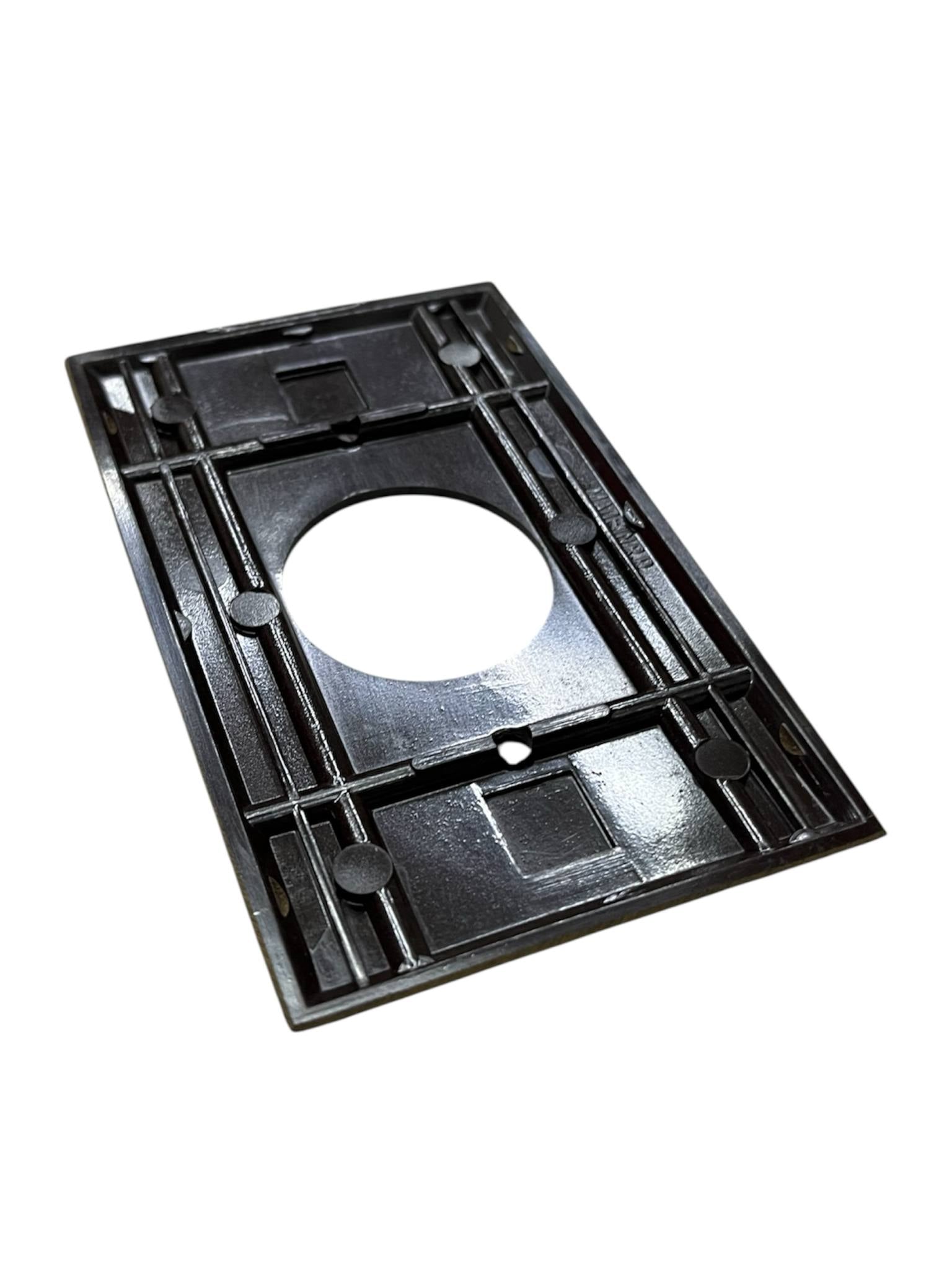 Eagle 1 Gang Round Plate Cover 35mm Brown back view showing mounting structure