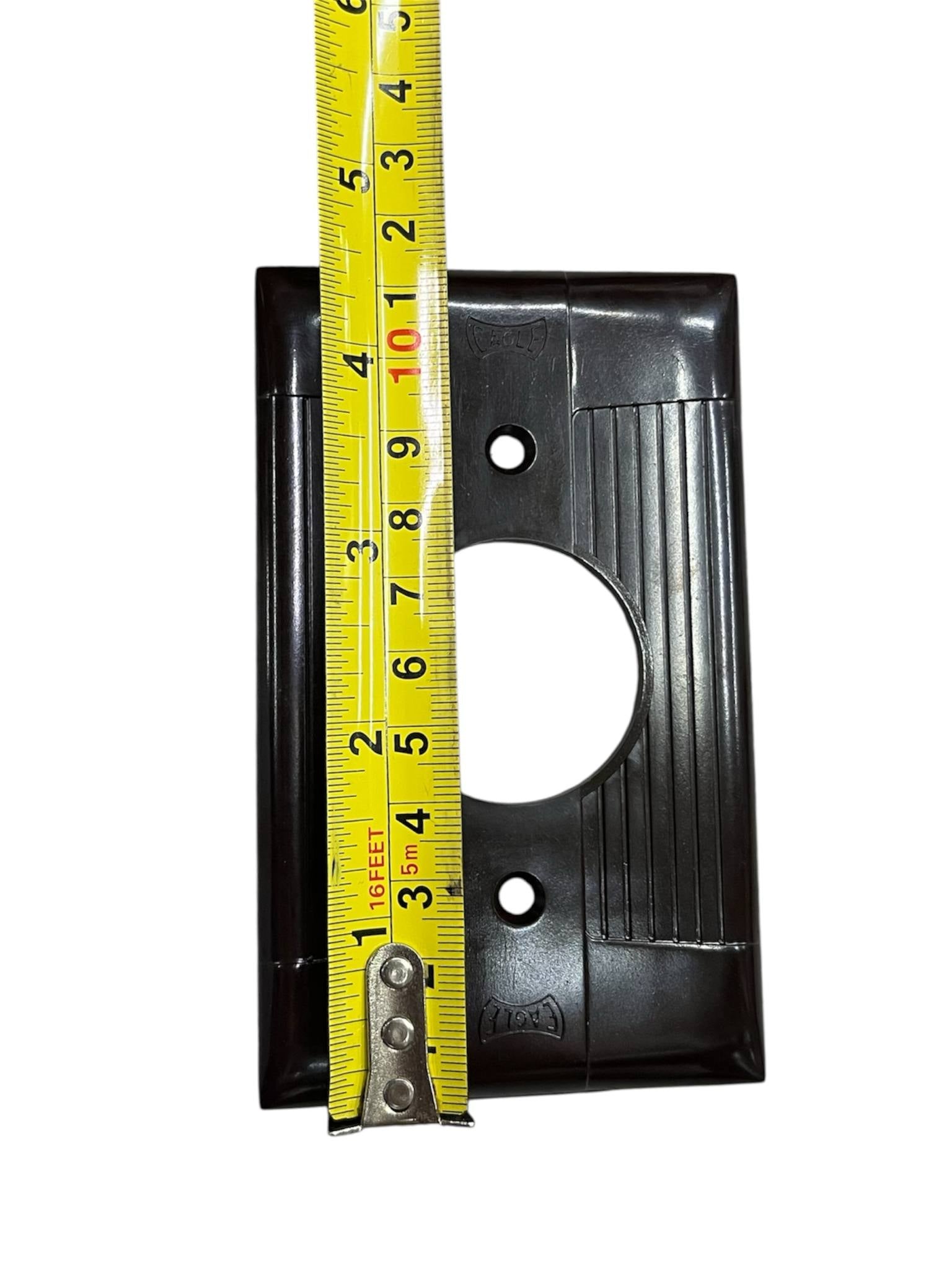 Eagle 1 Gang Round Plate Cover 35mm Brown power point cover with measurement tape