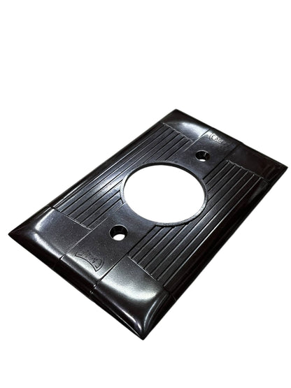 Eagle 1 Gang Round Plate Cover 35mm Brown with ribbed surface for power points and switches