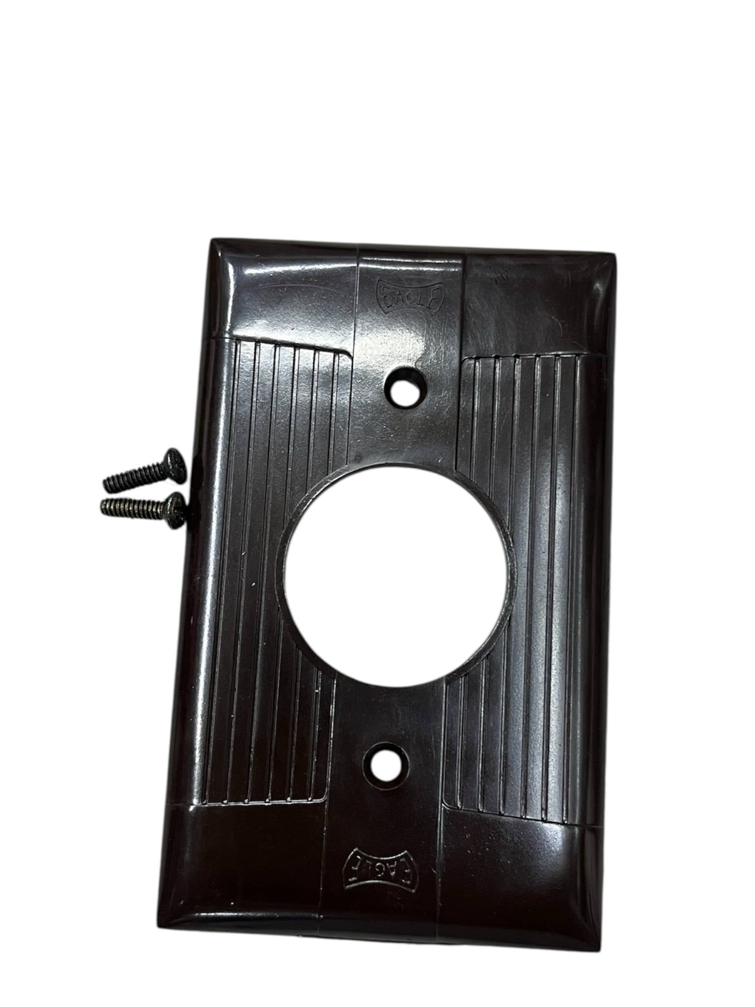 Eagle 1 Gang Round Plate Cover 35mm Brown for power points and switches with screws