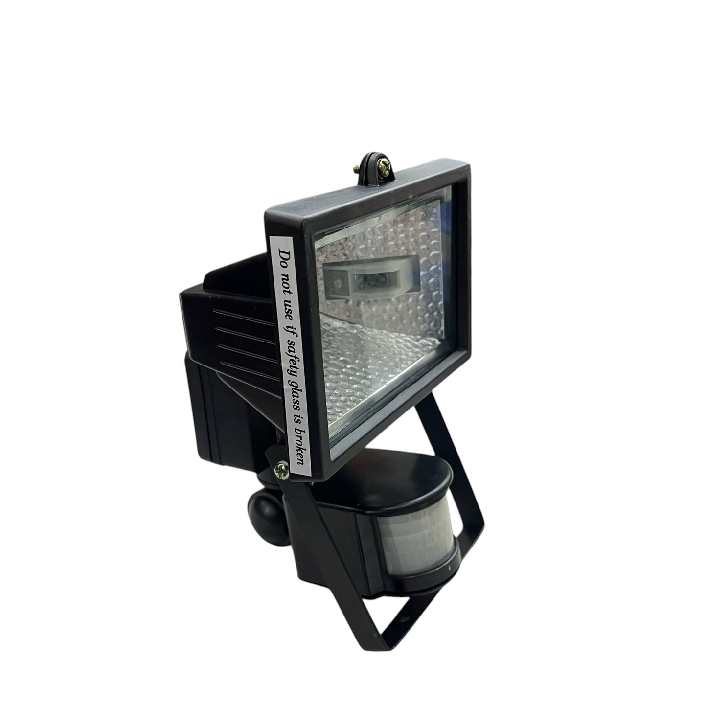 150W halogen flood light with sensor 220V in black housing for outdoor lighting installation