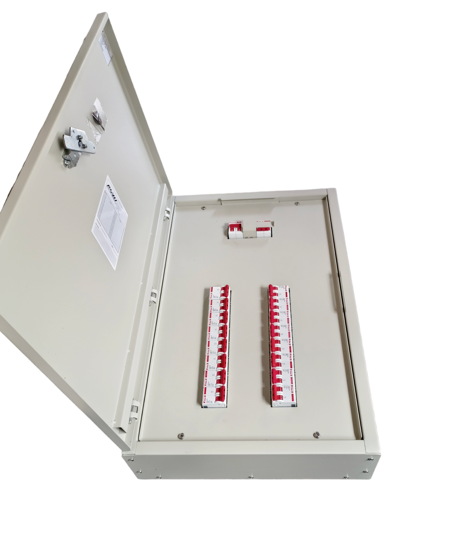 Himel 16 Branches 2pole Circuit Breaker electrical panel with multiple circuit switches in a metal enclosure