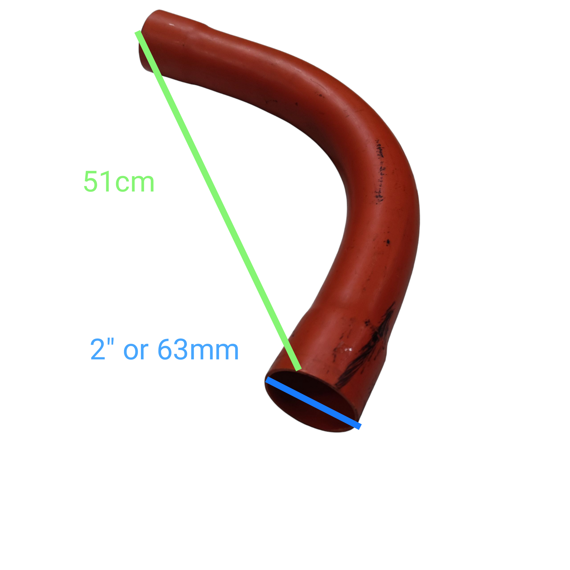 Atlanta red curved 2 Inches PVC Conduit Elbow long radius conduit tubing 51 cm length for electrical