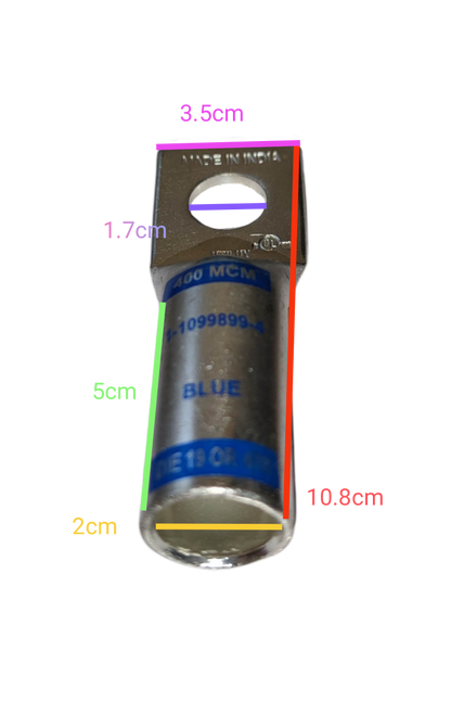 Utilux 200mm Wire Size 1-1099899-4 Terminal Lugs electrical connector with blue markings and metal body