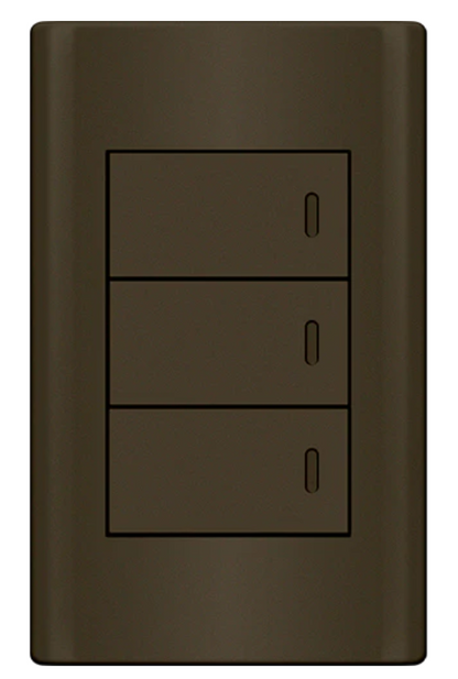 Electx Electrical Supply 3 Gang dark gray electrical switch plate with three toggle switches