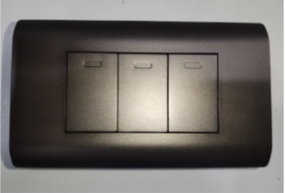 Electx Electrical Supply 3 Gang dark gray electrical switch plate with three switches