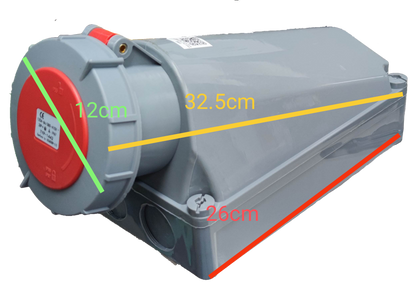 Grippes 3 pin 220V IEC6309-2 outlet electrical socket with gray casing and red cover