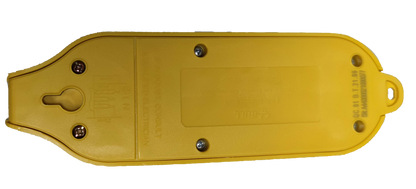 Bull 4 Gang Surface Type GNTP-C5 yellow plastic power point back view with screw holes